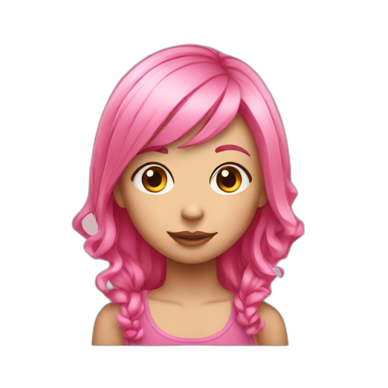 Pink hair girl emoji