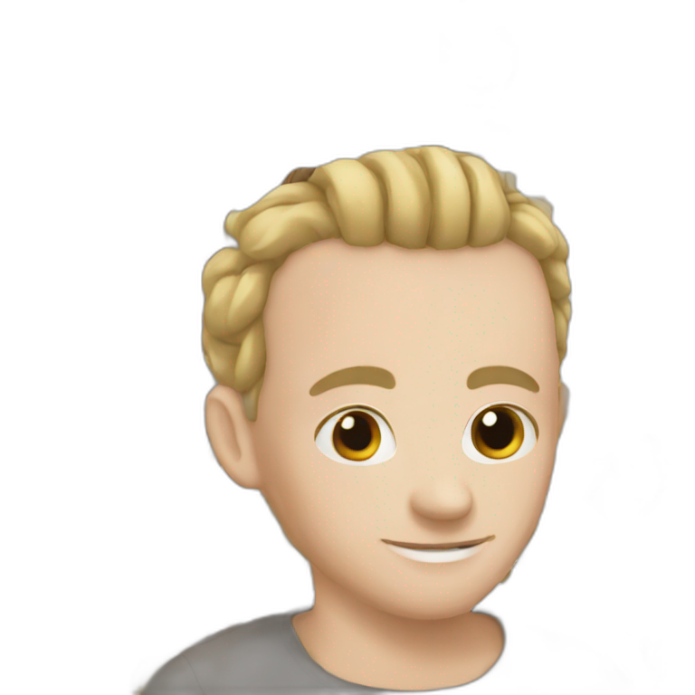 white man with a bun emoji