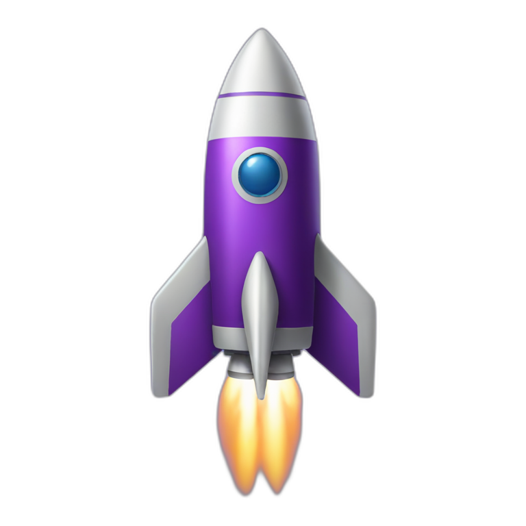 violet space rocket emoji
