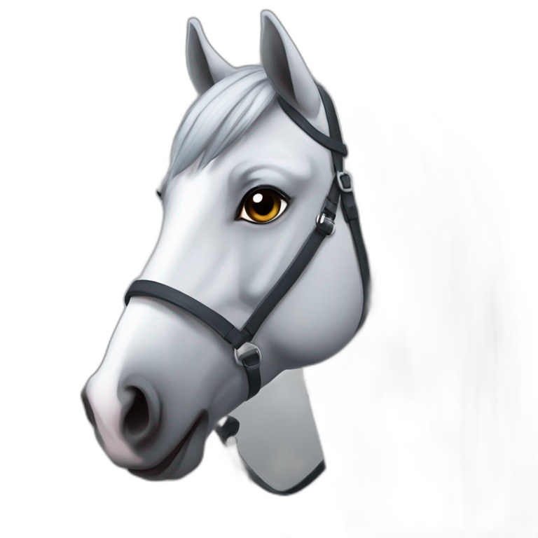 Grey wonderful horse see. A beautiful girl emoji