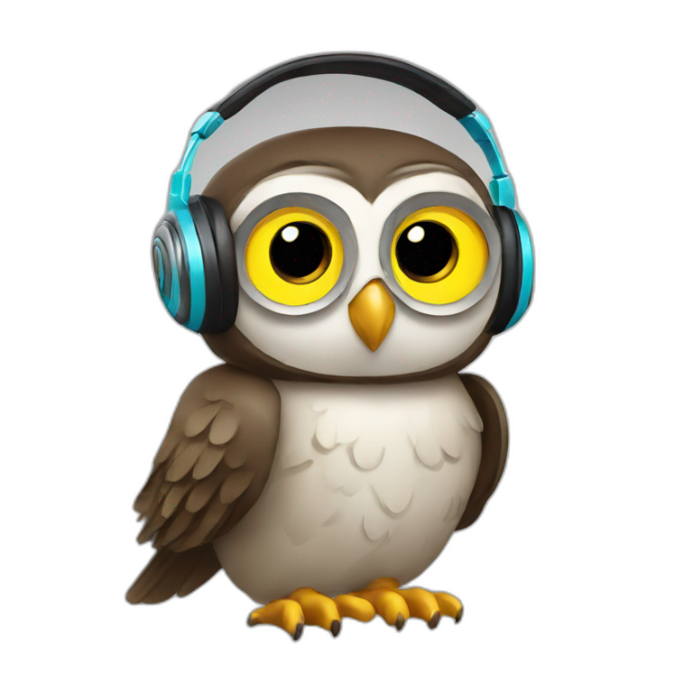 An owl dj emoji