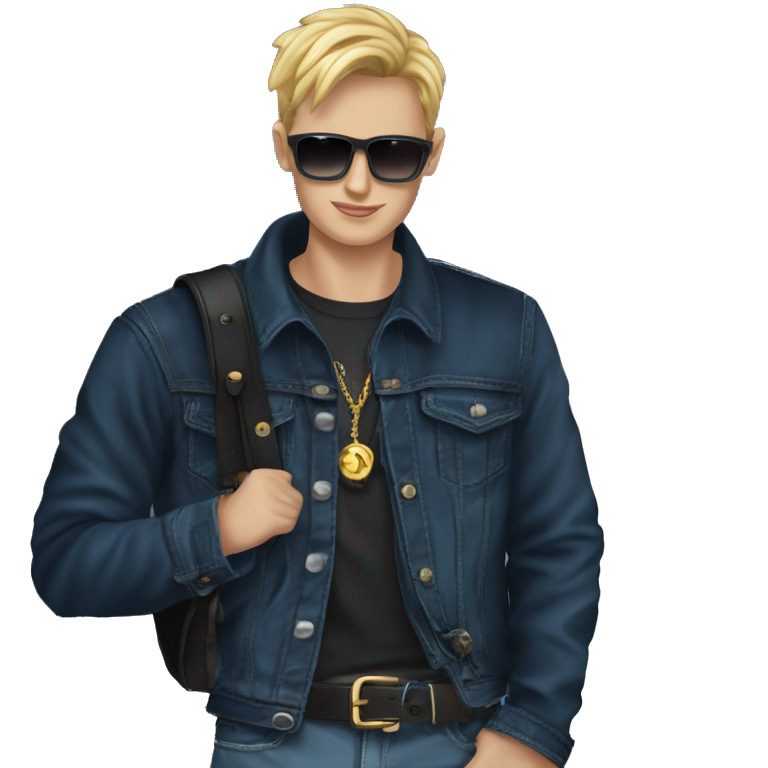 "casual cool blond in denim" emoji