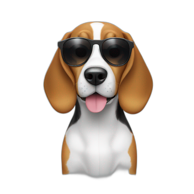 Beagle with sunglasses emoji