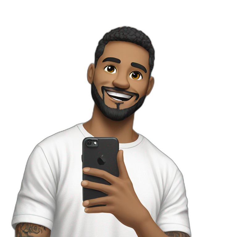 happy guy taking selfie pose emoji