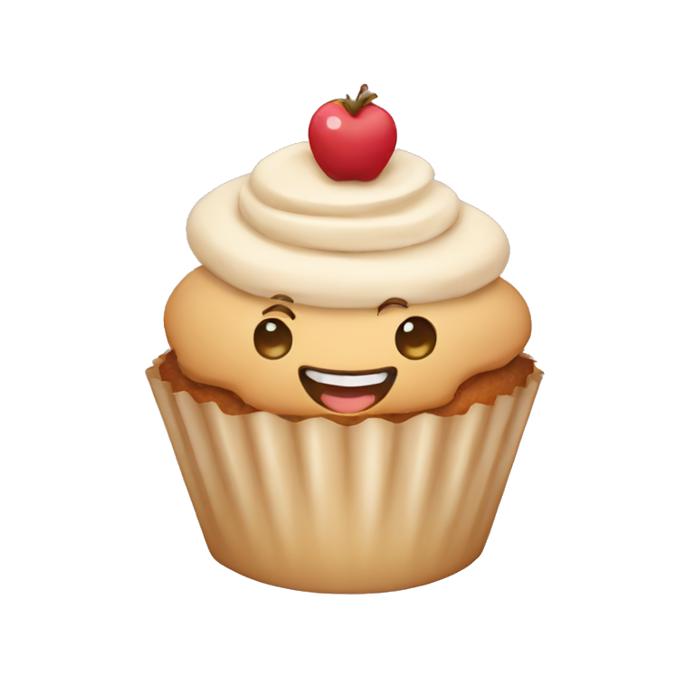 Happy beige cupcake emoji