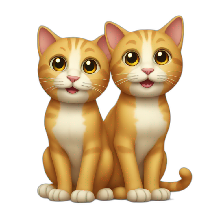 two headed cat emoji