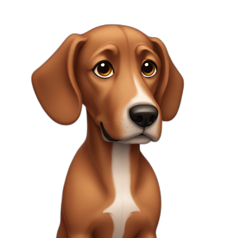 brown dog with floppy black ears emoji