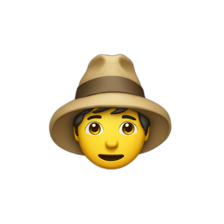 man mewing with hat yellow emoji