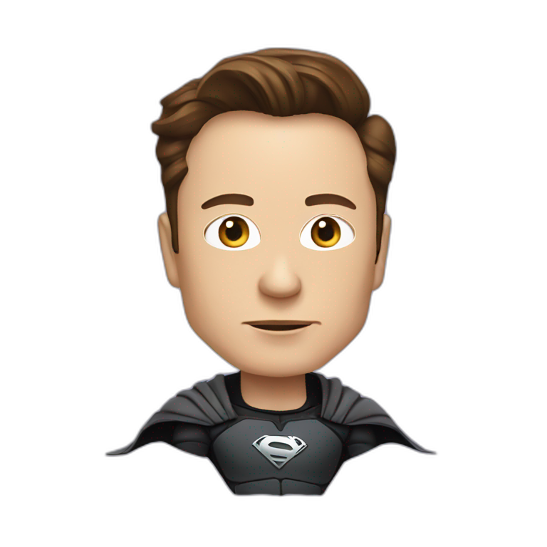 Elon musk in superhero emoji