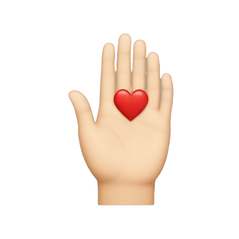 hand with a half heart shape emoji
