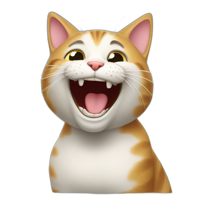 Laughing cat in a B emoji