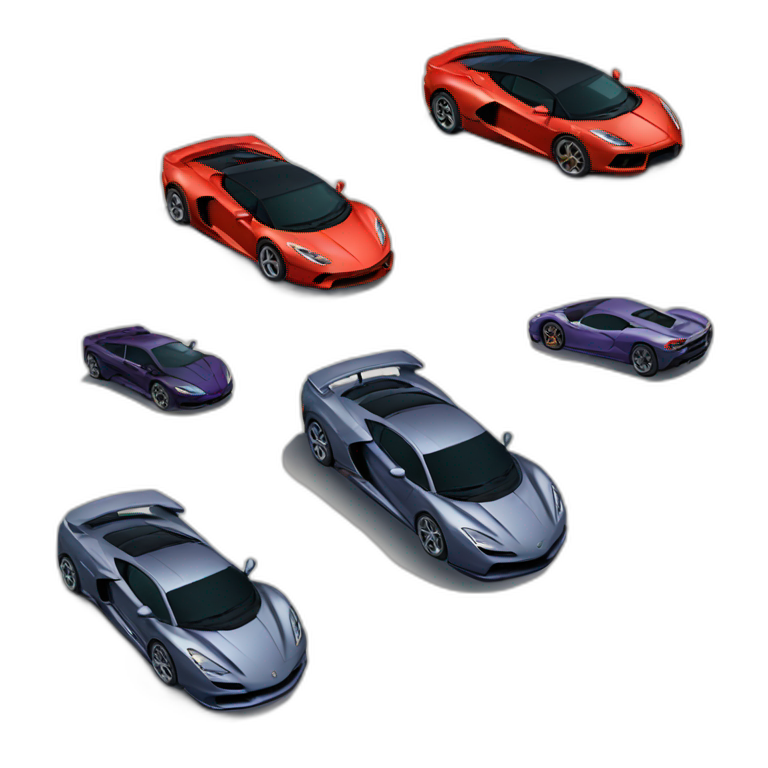 supercars parked next to each other emoji