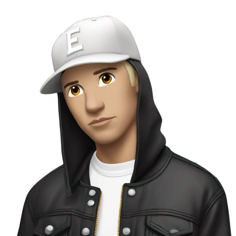 Eminem cap black, black hair emoji