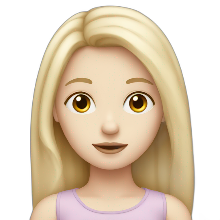 girl with pale skin thinking emoji