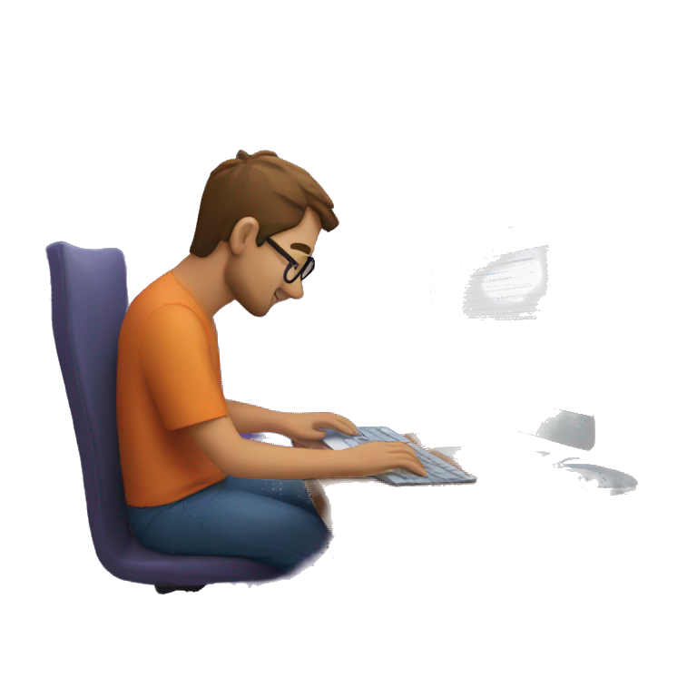Man coding on MacBook in visual studio code emoji