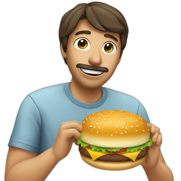 Hamburger qui mange un hamburger emoji