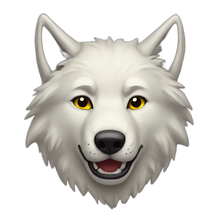 white wolf wearing yellow lakers jersey emoji