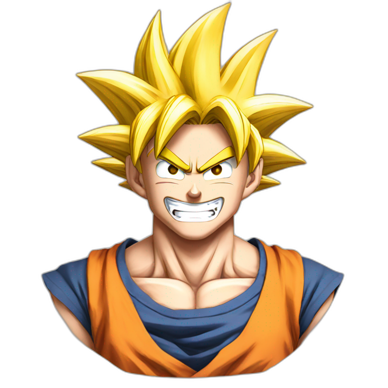 Goku base form, smiling emoji