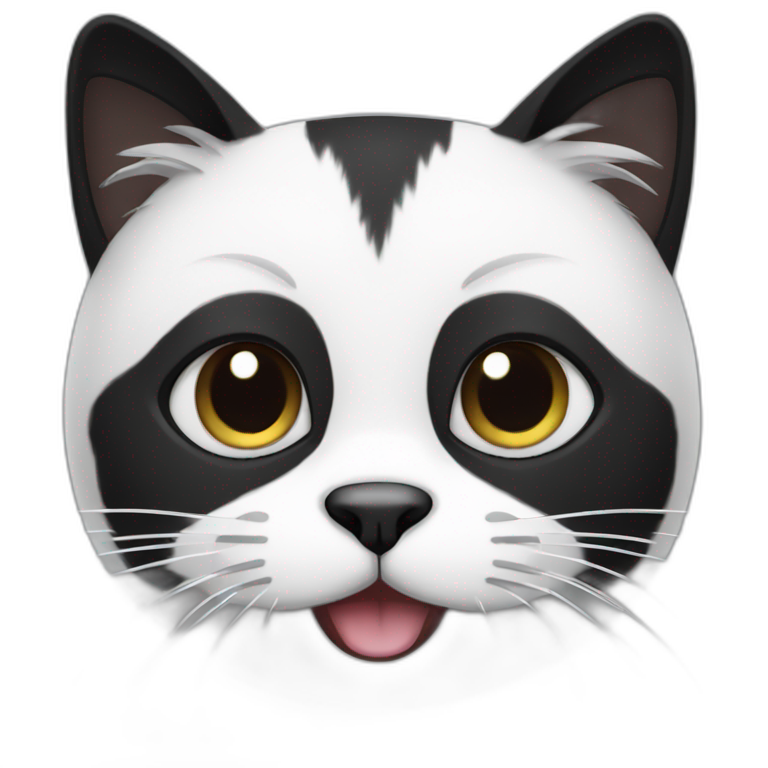 Black-and-white-cat-face emoji