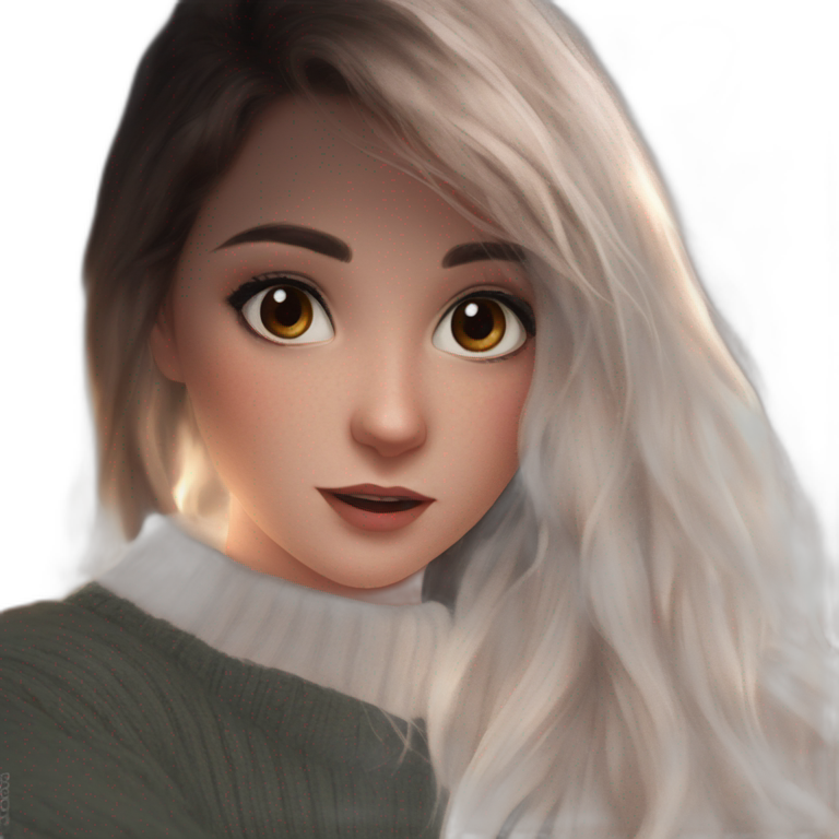 gazing brown-eyed girl in sweater emoji