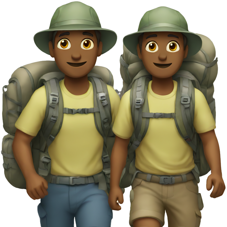 two men hiking emoji