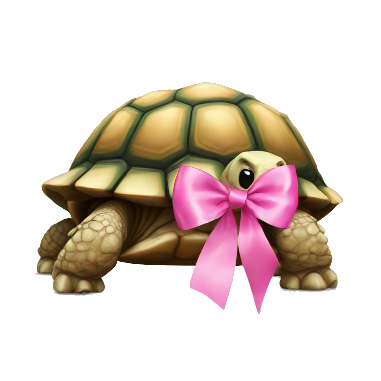 tortoise with pink ribbon emoji
