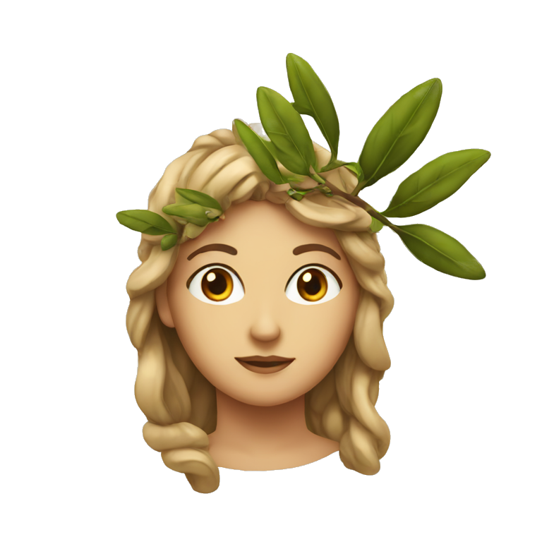 athenea with an olive branch in the head emoji