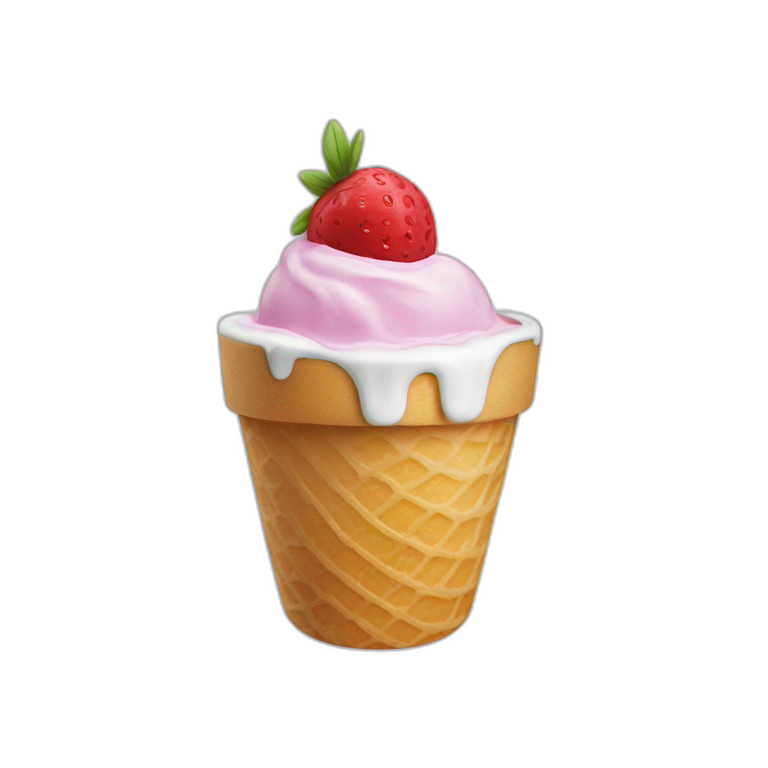 Ice cream cup with the text “Officine del gelato” written on it emoji