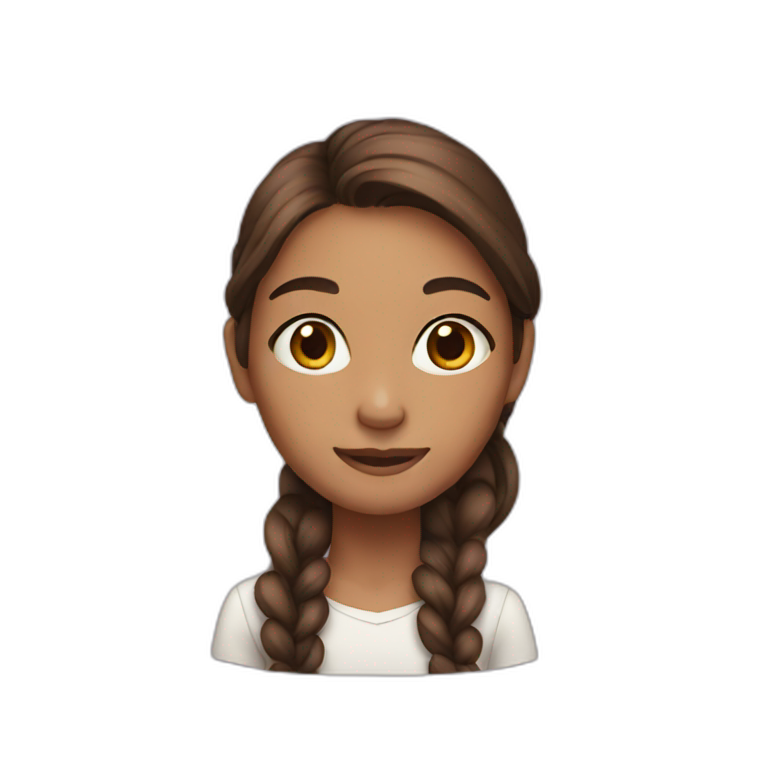 Girl with long brown hair emoji