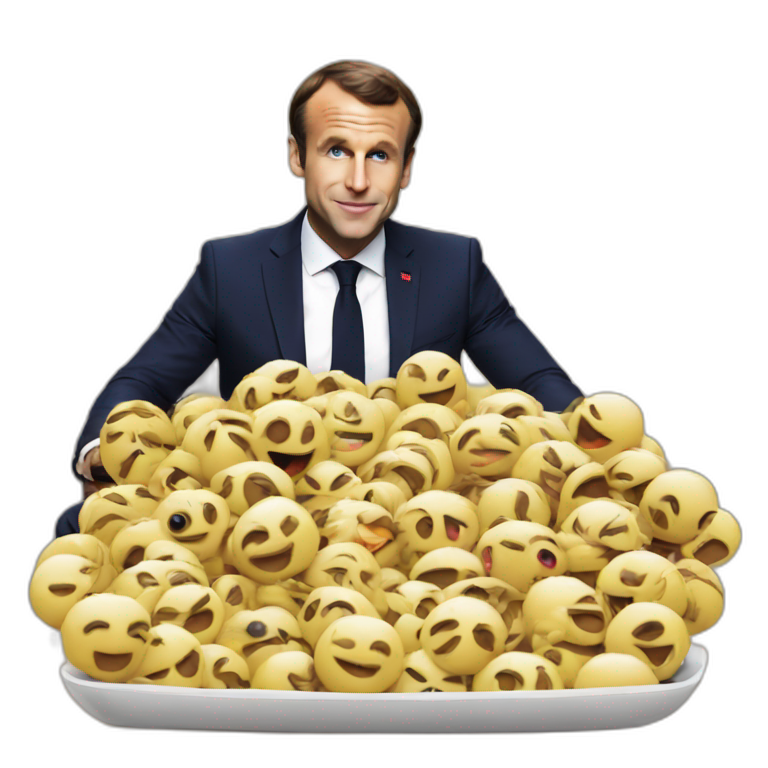 Macron qui fait un live insta emoji