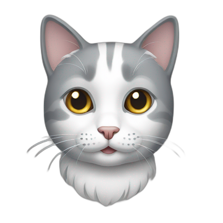 grey white cat emoji