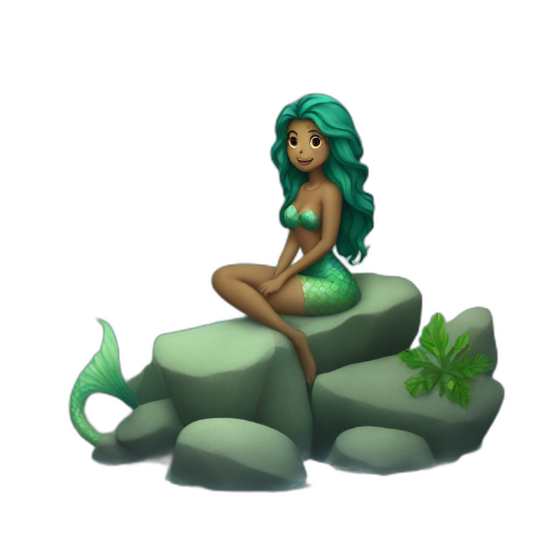 Mermaid on a rock emoji