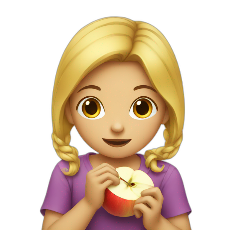 Girl eating apple emoji
