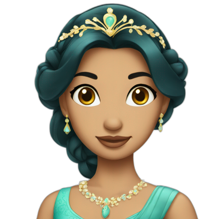 princesse jasmine with pretty dress emoji