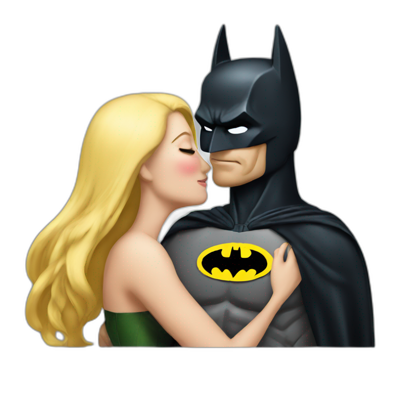 Batman kissing women emoji