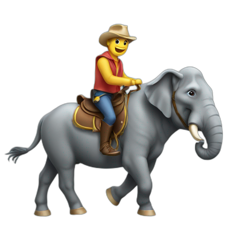 a horse riding an elephant emoji