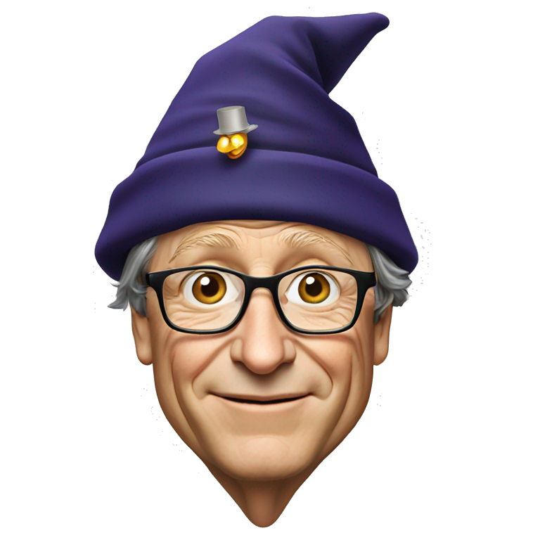 bill gates with a wizard hat emoji