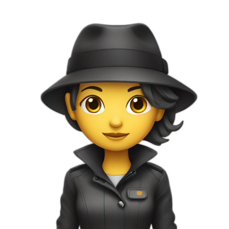 cute cool little spy girl emoji
