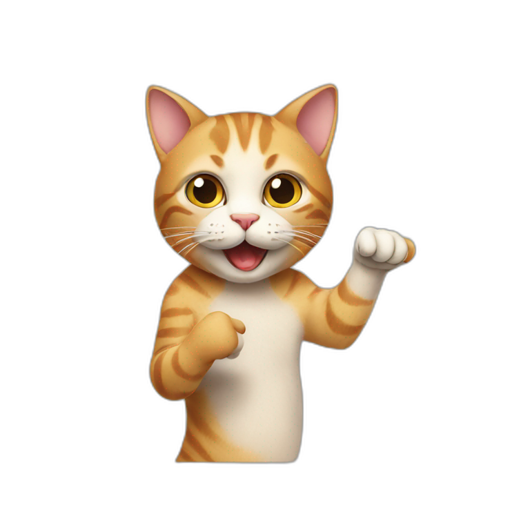 Cat showing finger emoji