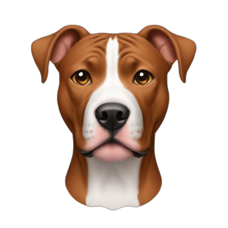 Copper pitbull with white on snout emoji