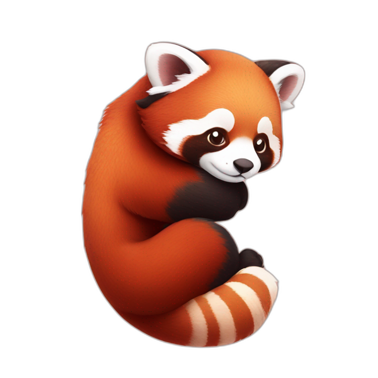 red panda hugging red panda emoji