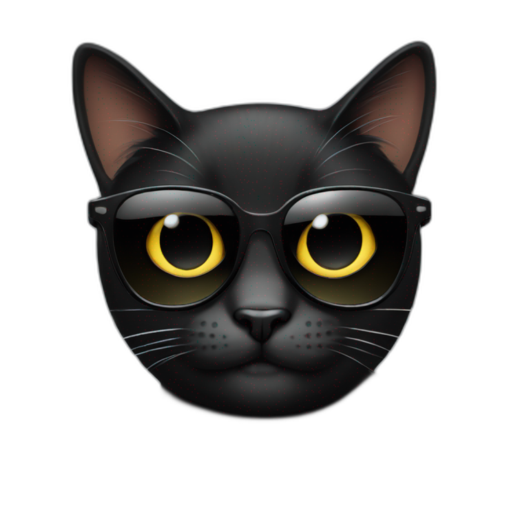 Black cat wearing sunglasses  emoji