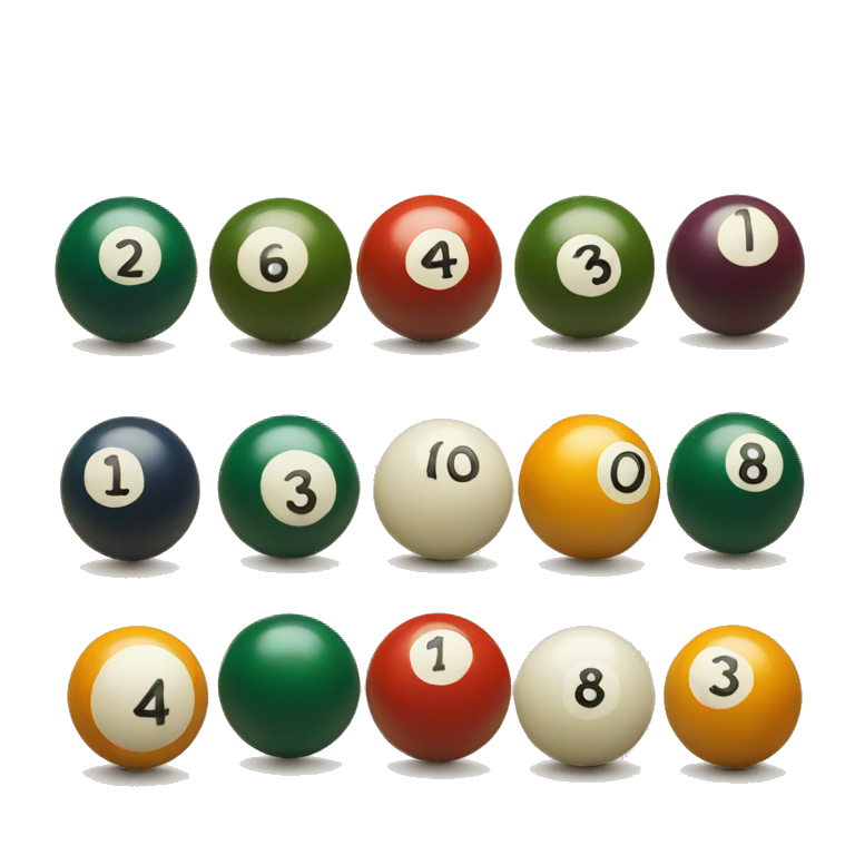 billiard balls with numbers emoji