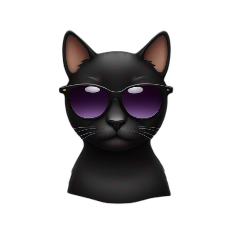 Black cat with sunglasses emoji