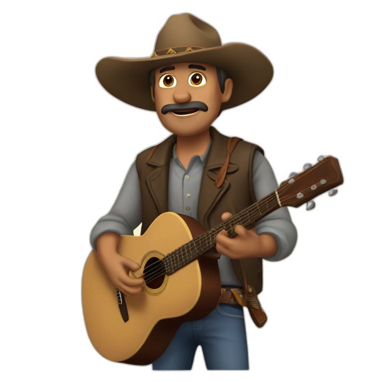 Uncle Pecos jerry with hat and guitar emoji