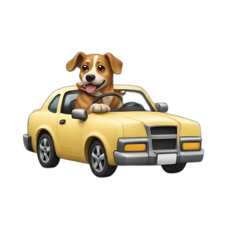 Dog driving a car emoji