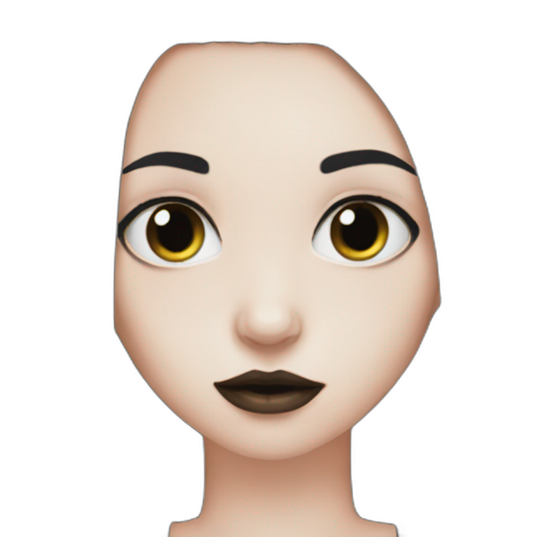 girl goth black hair sip emoji