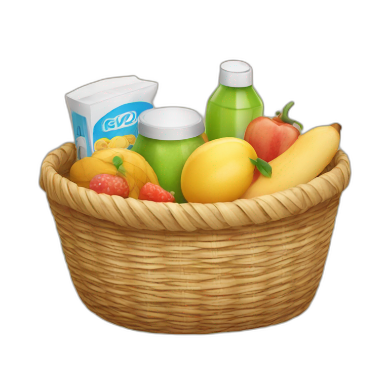 ]basket with products inside emoji