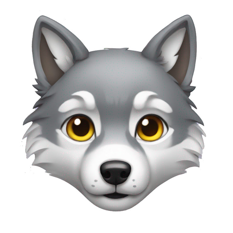 Cute wolf emoji