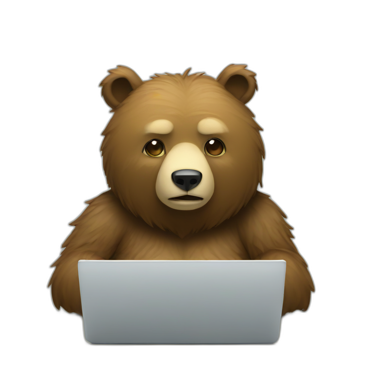 bear coding on a laptop emoji